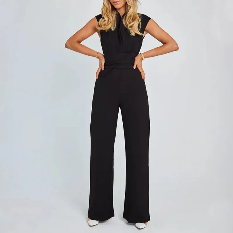 Ärmelloser Jumpsuit mit weitem Bein für Damen