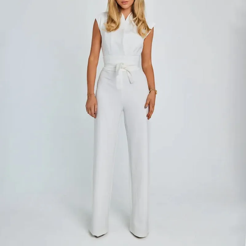 Ärmelloser Jumpsuit mit weitem Bein für Damen