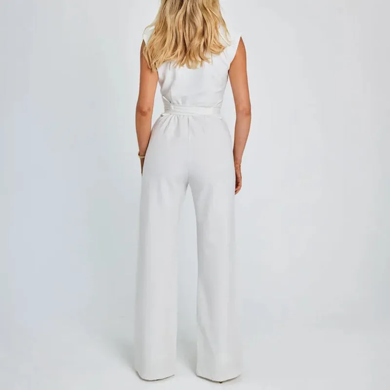 Ärmelloser Jumpsuit mit weitem Bein für Damen