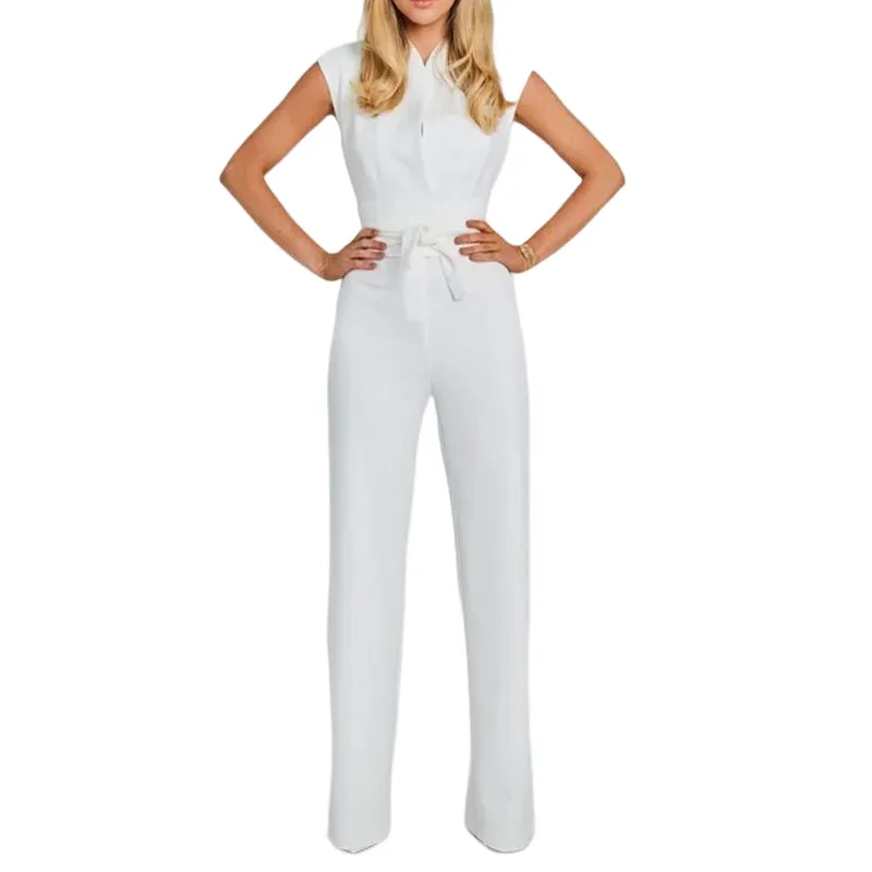 Ärmelloser Jumpsuit mit weitem Bein für Damen