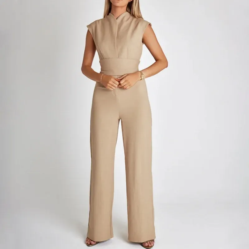 Ärmelloser Jumpsuit mit weitem Bein für Damen