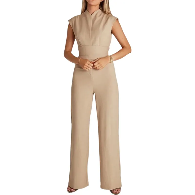 Ärmelloser Jumpsuit mit weitem Bein für Damen