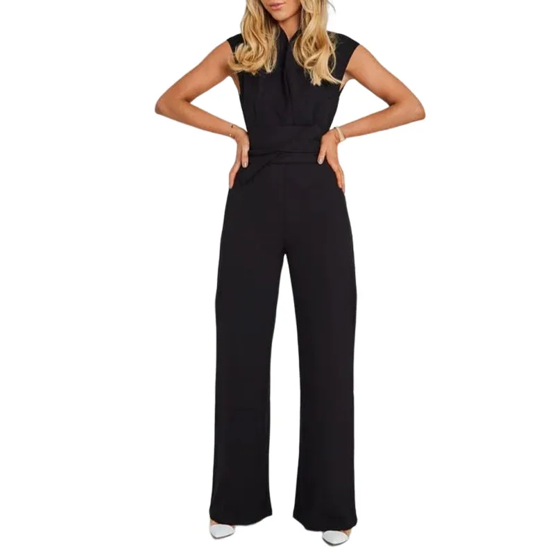 Ärmelloser Jumpsuit mit weitem Bein für Damen