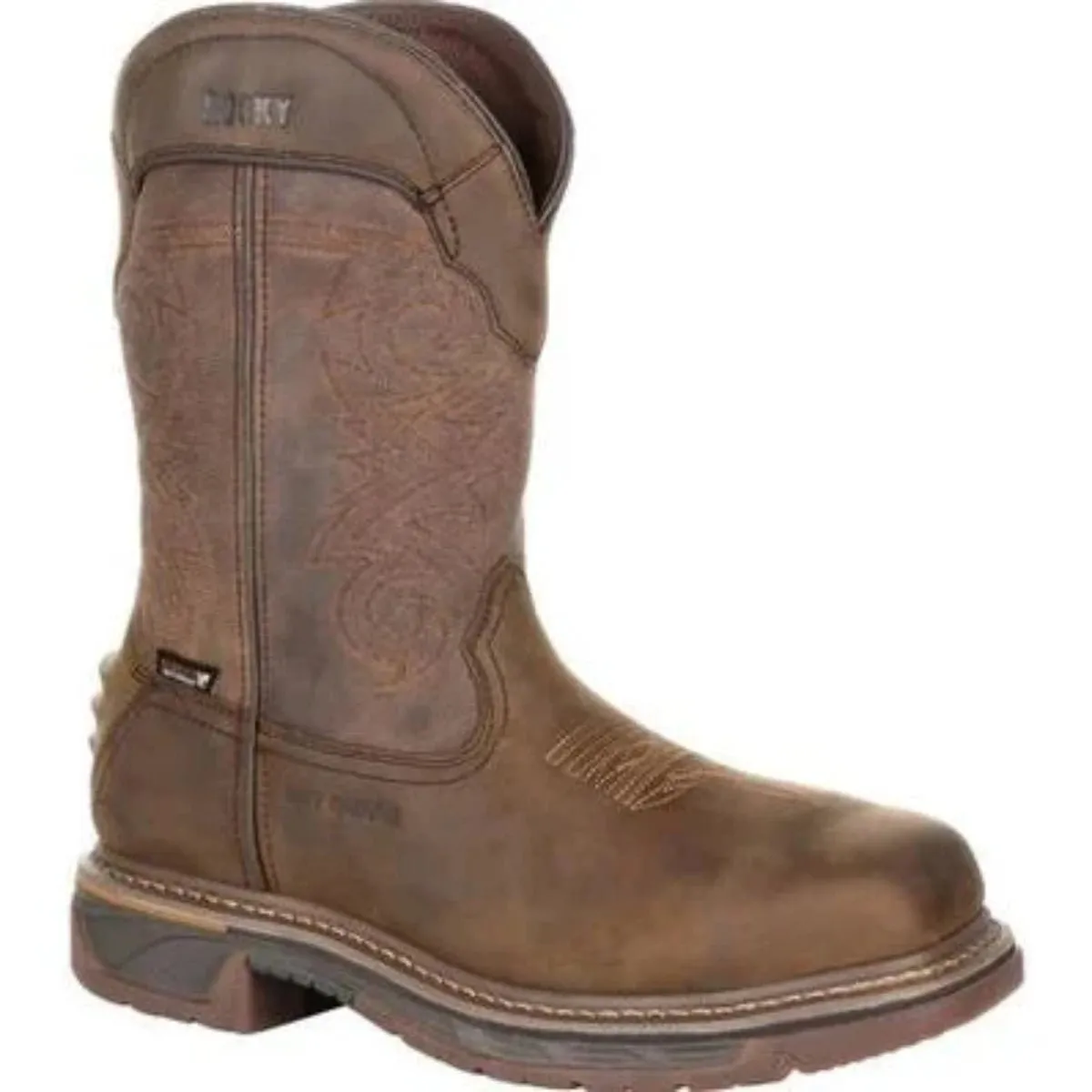 Rocky Iron Skull Men's Internal Met Guard Western Boots Rkw0288 In Brown