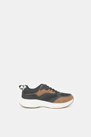 Senior Boys Black And Brown Chunky Sneaker