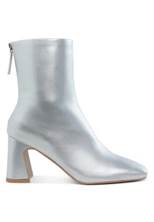 Simba Square Toe Metallic Ankle Boots