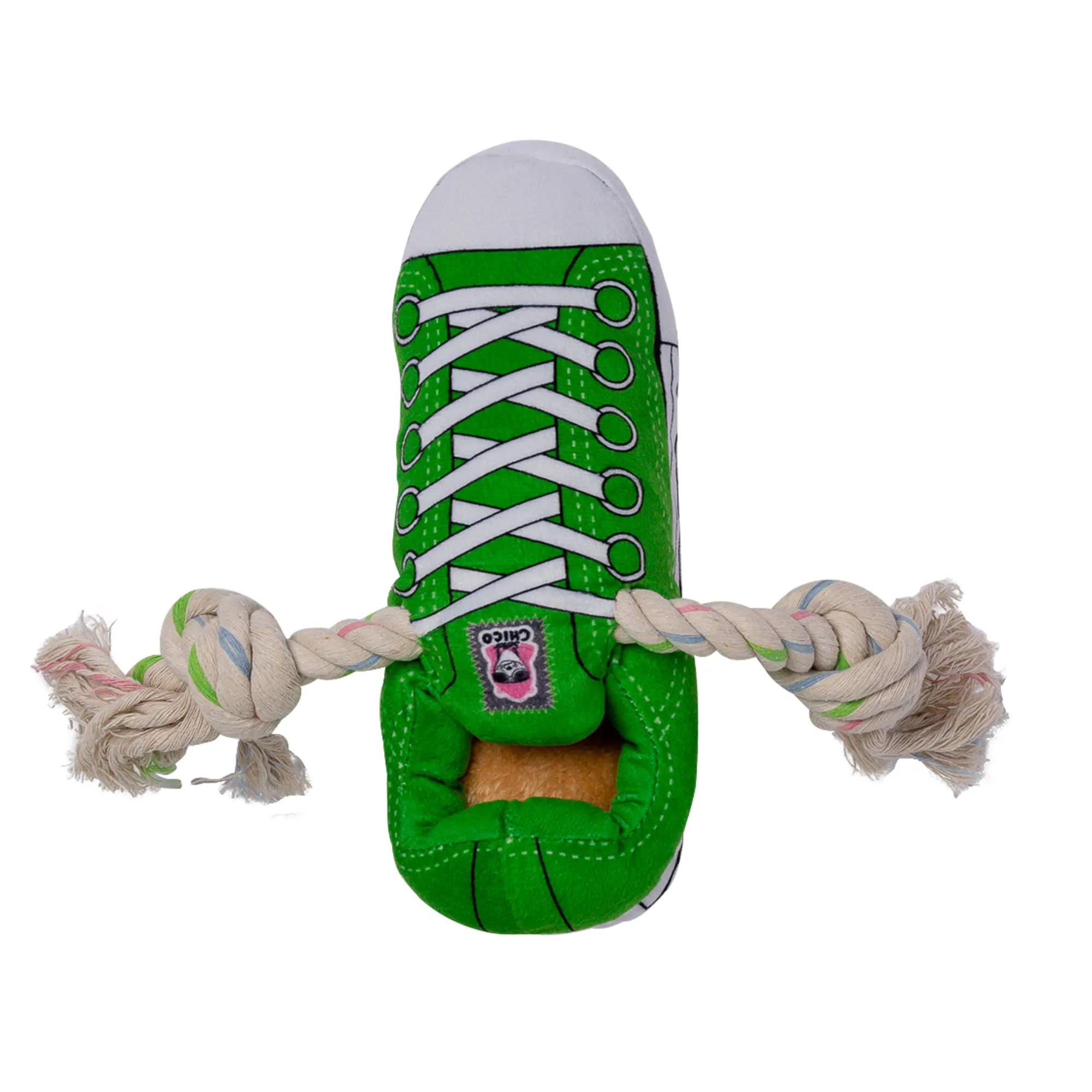 Squeaking Comfort Plush Sneaker Dog Toy - Green