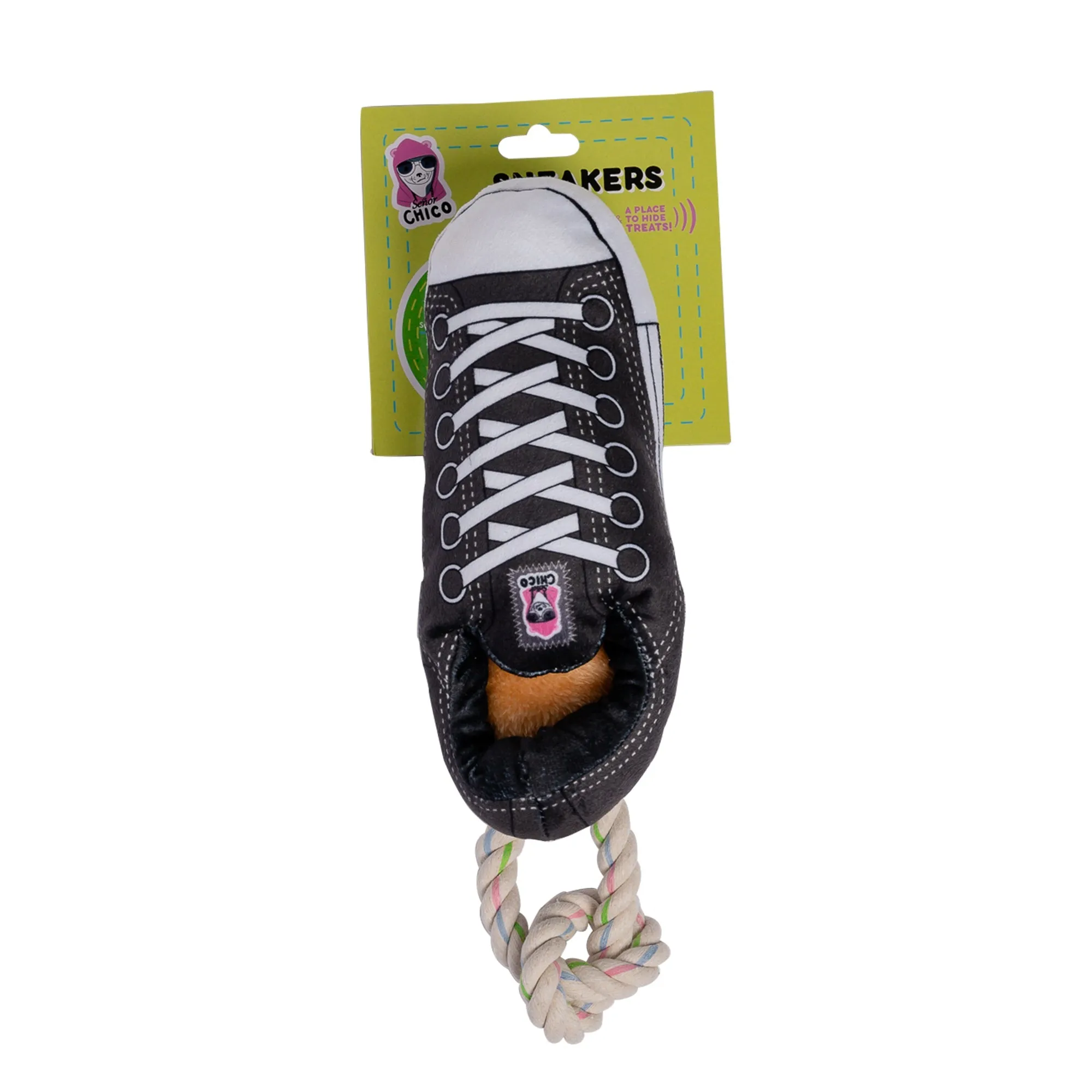 Squeaking Comfort PLUSH SNEAKER Pet Toy - Black