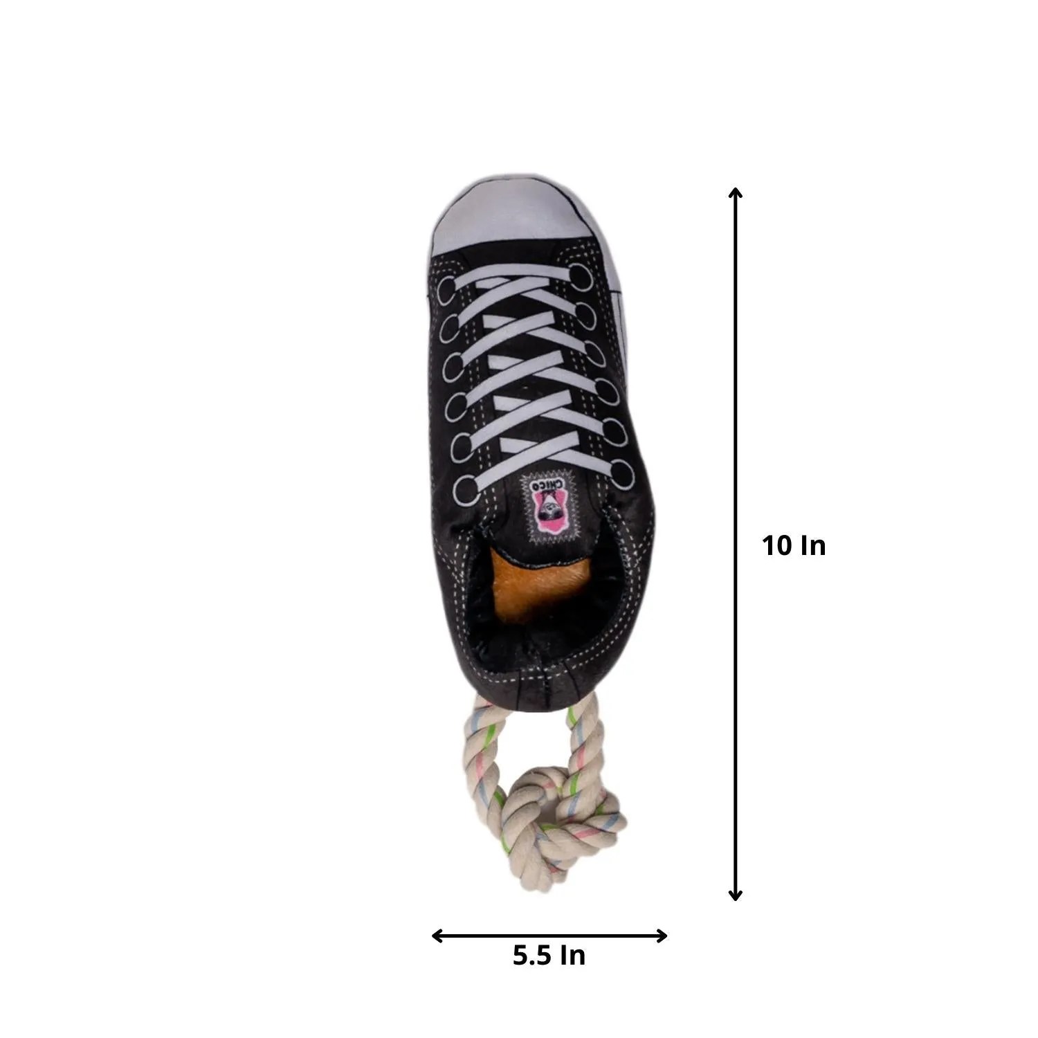 Squeaking Comfort PLUSH SNEAKER Pet Toy - Black