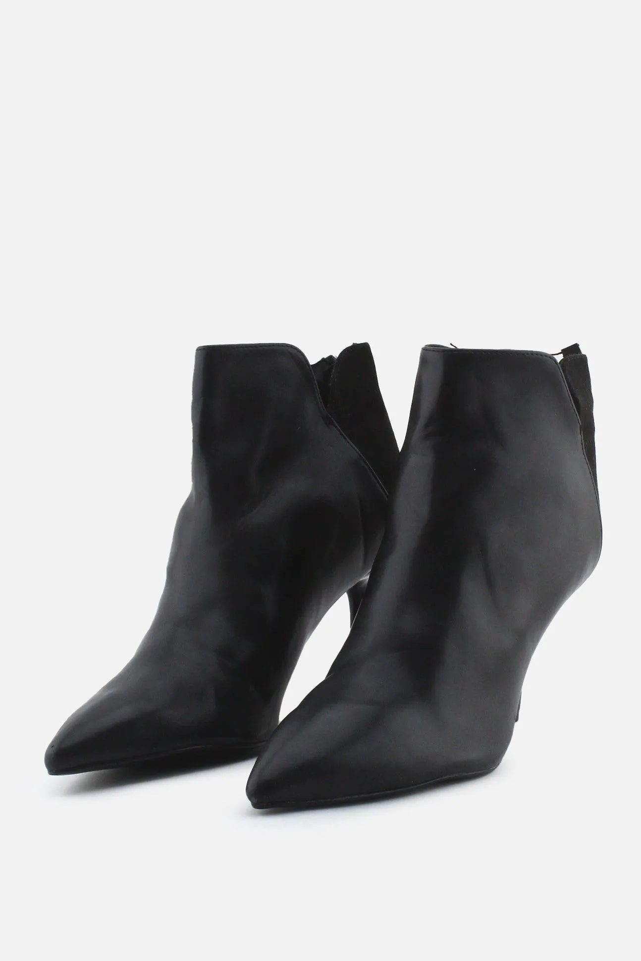 Stradivarius Zipper Stilettos Ankle Boots | 100% Authentic Leather