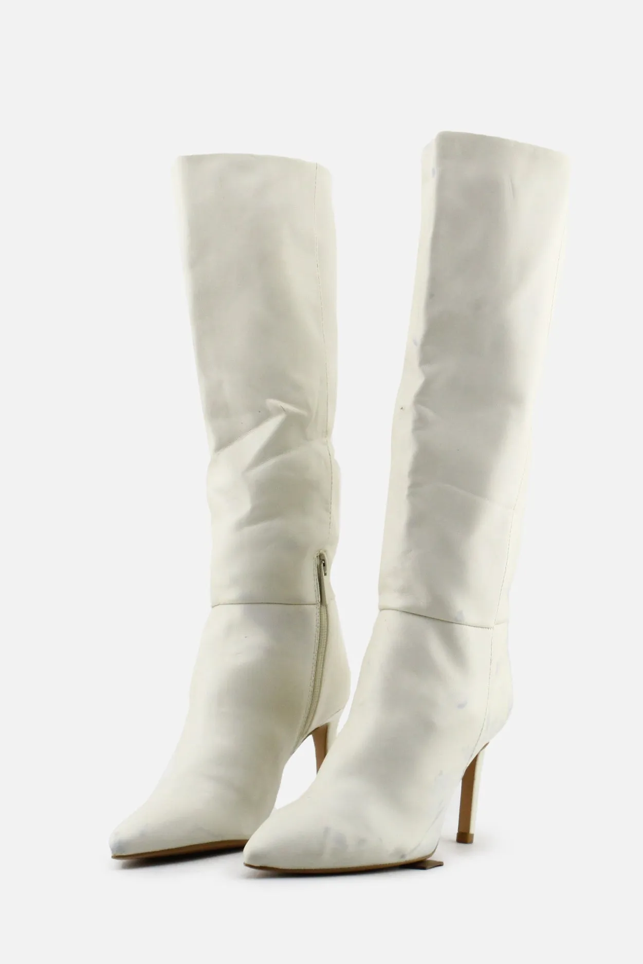 Stradivarius Zipper Stilettos Knee High Boots | 100% Authentic Leather