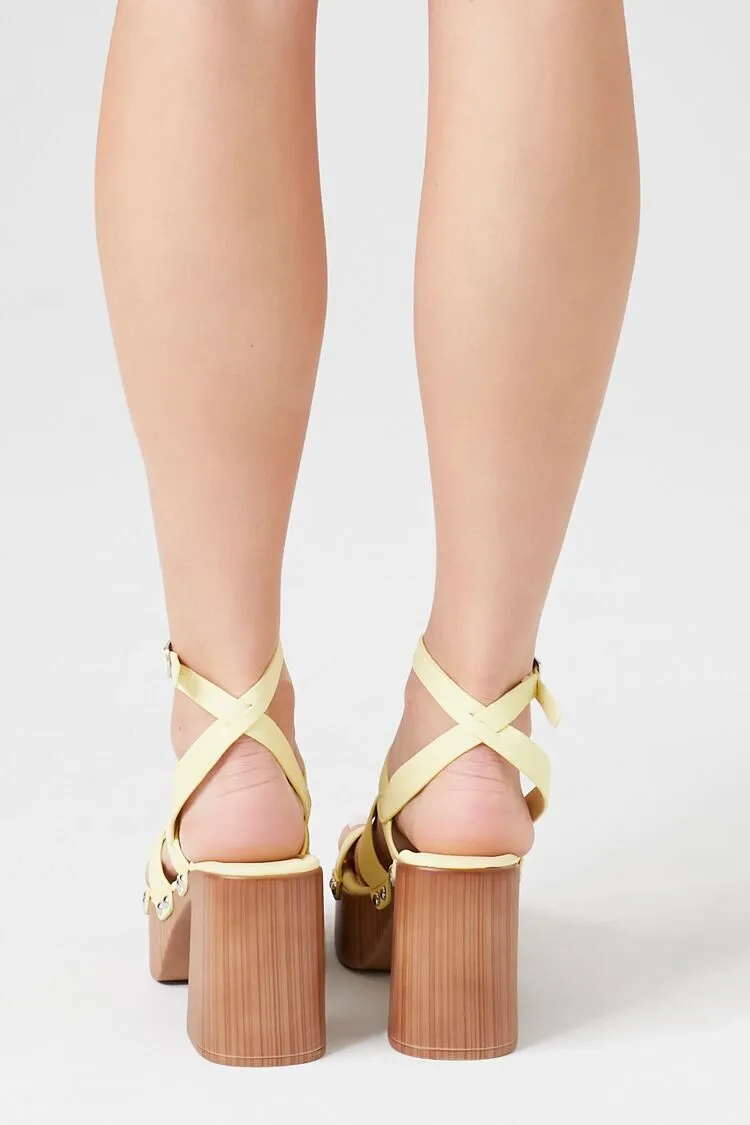 Strappy Platform Block Heels