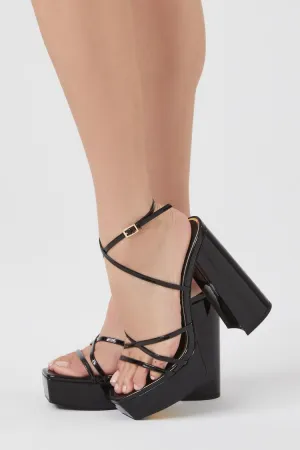 Strappy Platform Block Heels