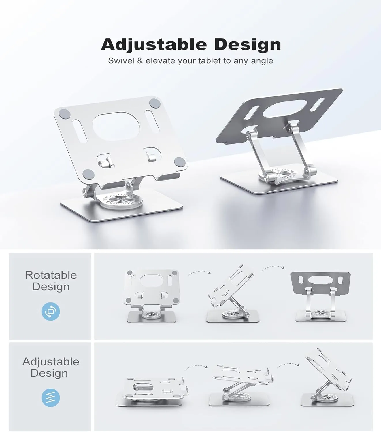 Swivel Tablet Stand with 360 Rotating Base