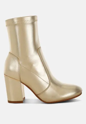 Tirana Metallic Pleather Sock Boots