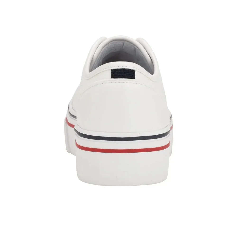 Tommy Hilfiger Balie Platform Leather Trainers Women - WHITE