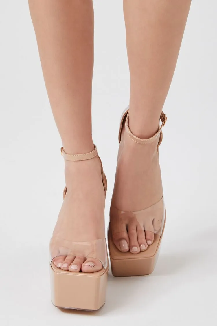 Transparent Platform Block Heels