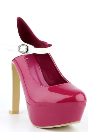 Two Tone Patent Court Shoe