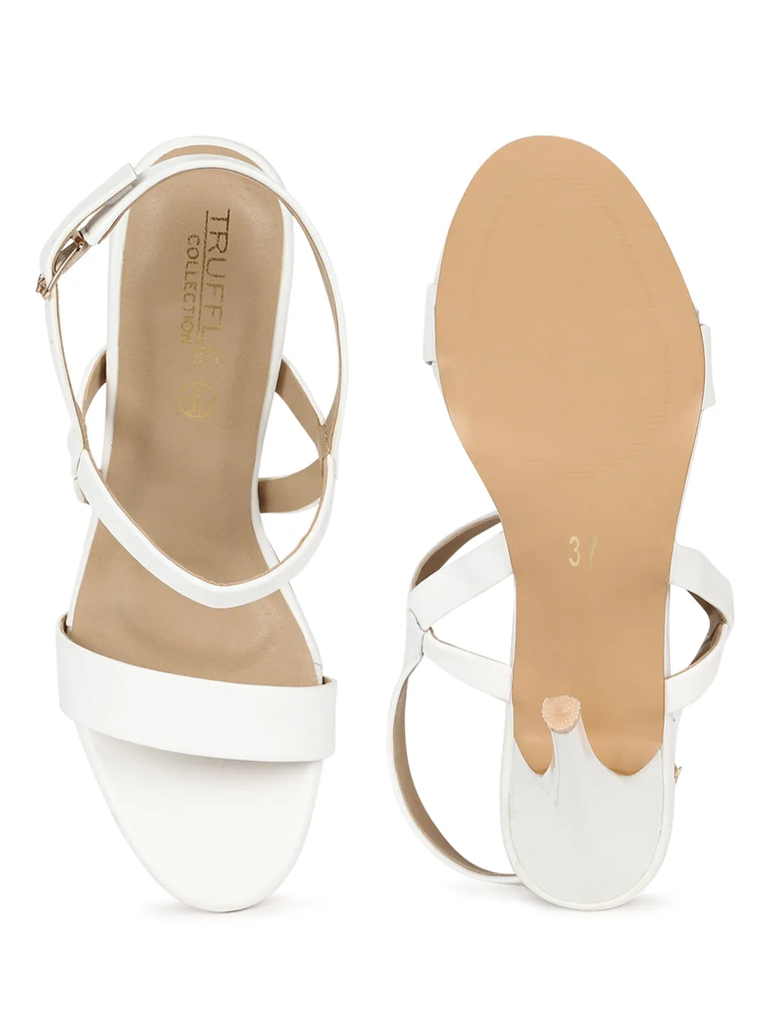 White PU Strappy Stilettos With Back Strap (TC-SLC-B-76-WHT)