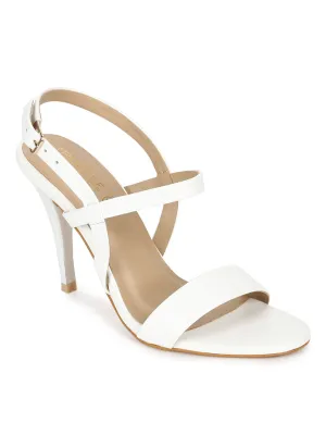 White PU Strappy Stilettos With Back Strap (TC-SLC-B-76-WHT)