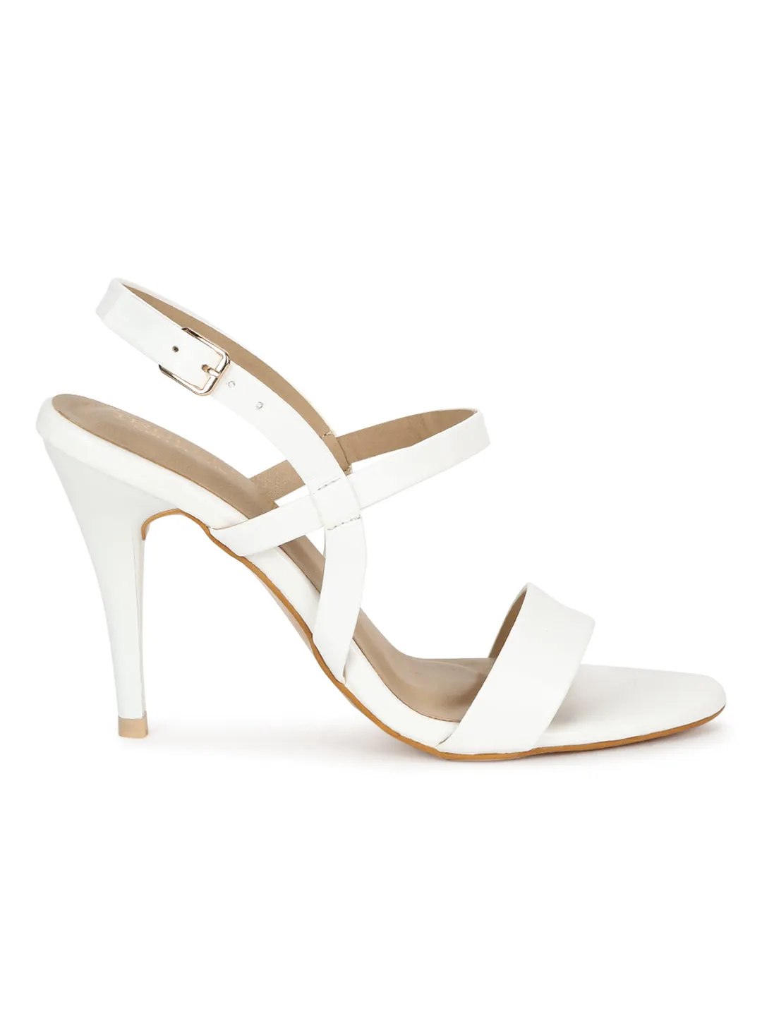 White PU Strappy Stilettos With Back Strap (TC-SLC-B-76-WHT)