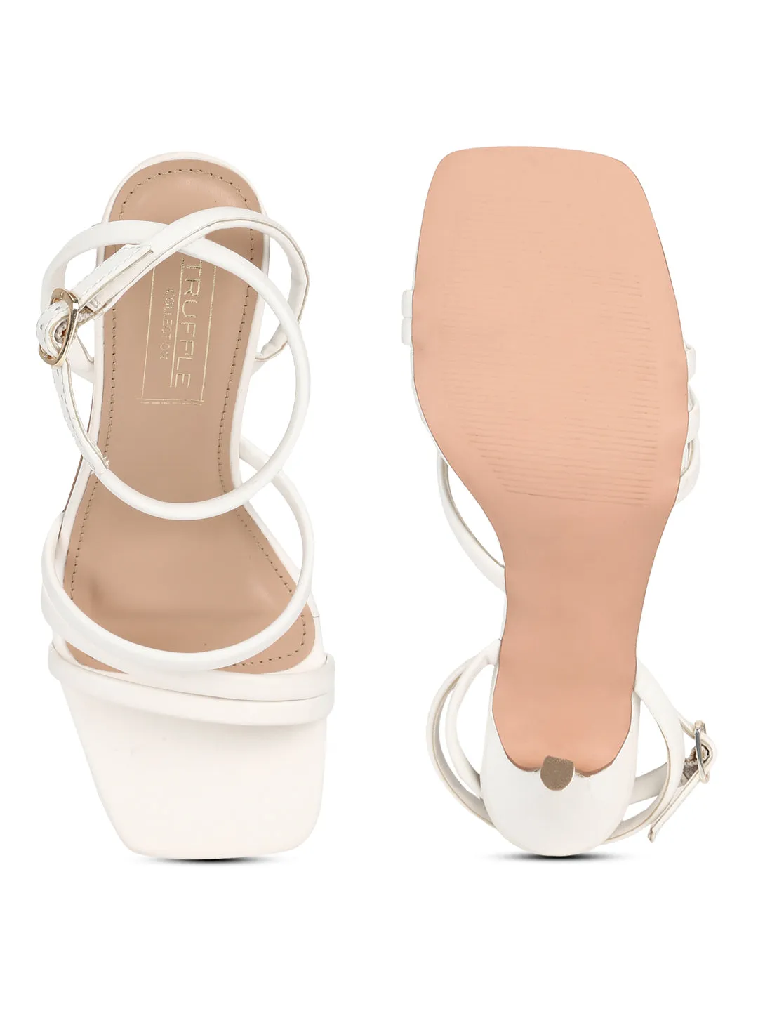 White PU Strappy Stilettos With High Ankle Strap (TP10171-WHT)