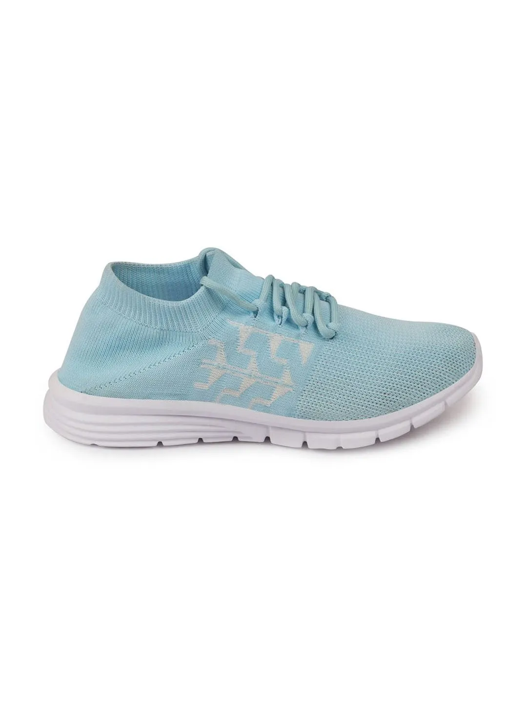 Women Sky Blue Sports & Outdoor Lace Up Running Shoes