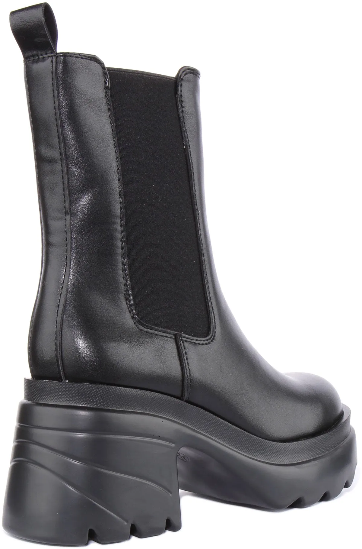 Womens Chunky Sole Chelsea Boot In Black