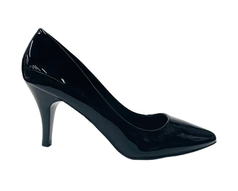 Women's Faux Patent Leather Stiletto Heel Court Shoes