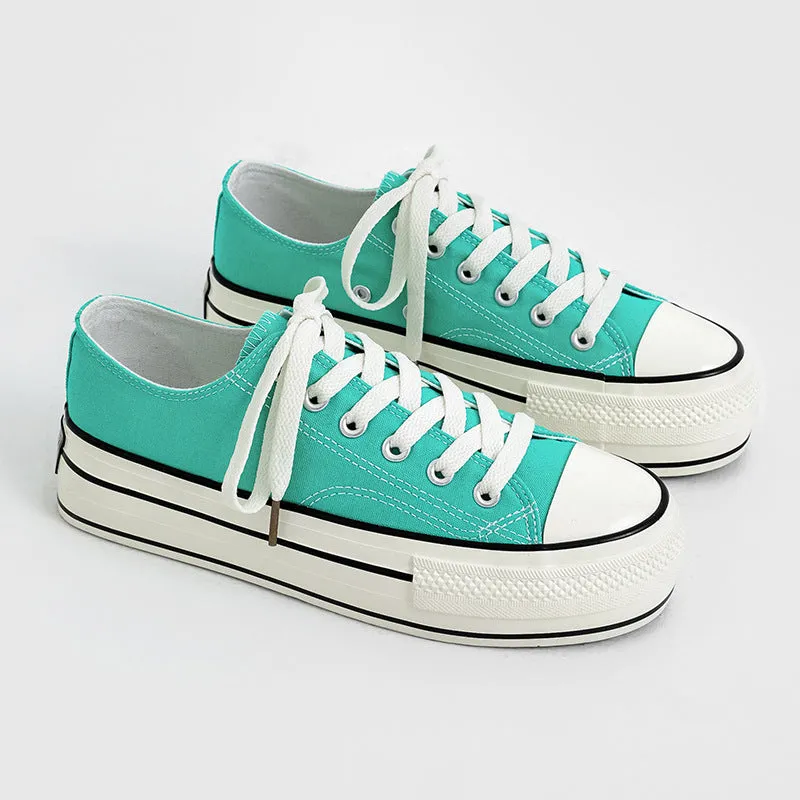 Women's High-low Top Height Increasing Classic Canvas Shoes