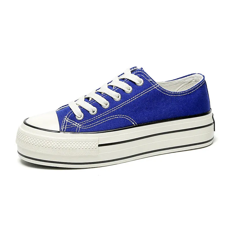 Women's High-low Top Height Increasing Classic Canvas Shoes