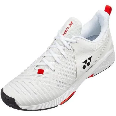 Yonex Sonicage 3 All Court Tennis Shoes (Mens) - White/Red