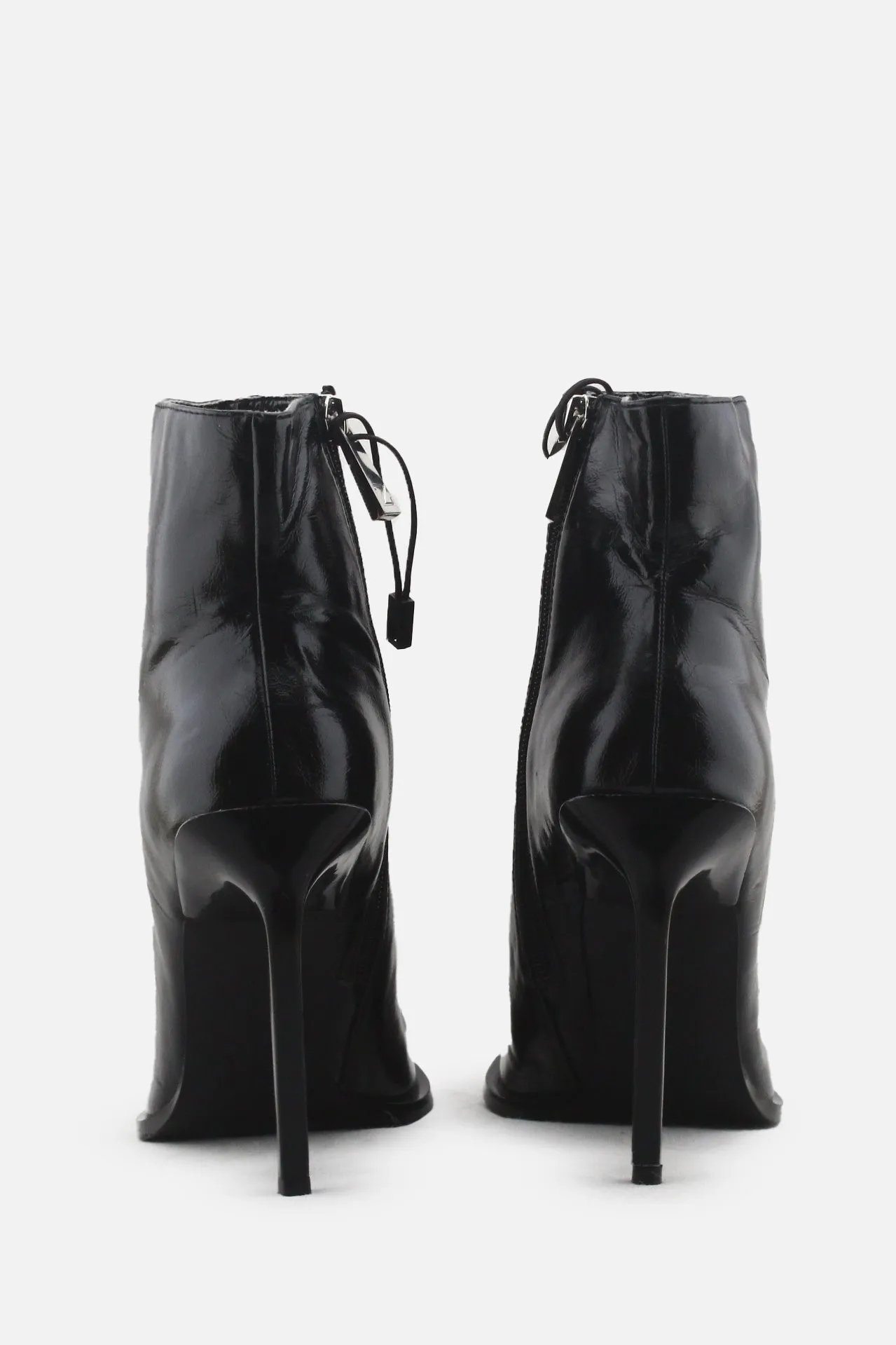 Zara Zipper Stilettos Heels Ankle Boots | 100% Synthetic Leather