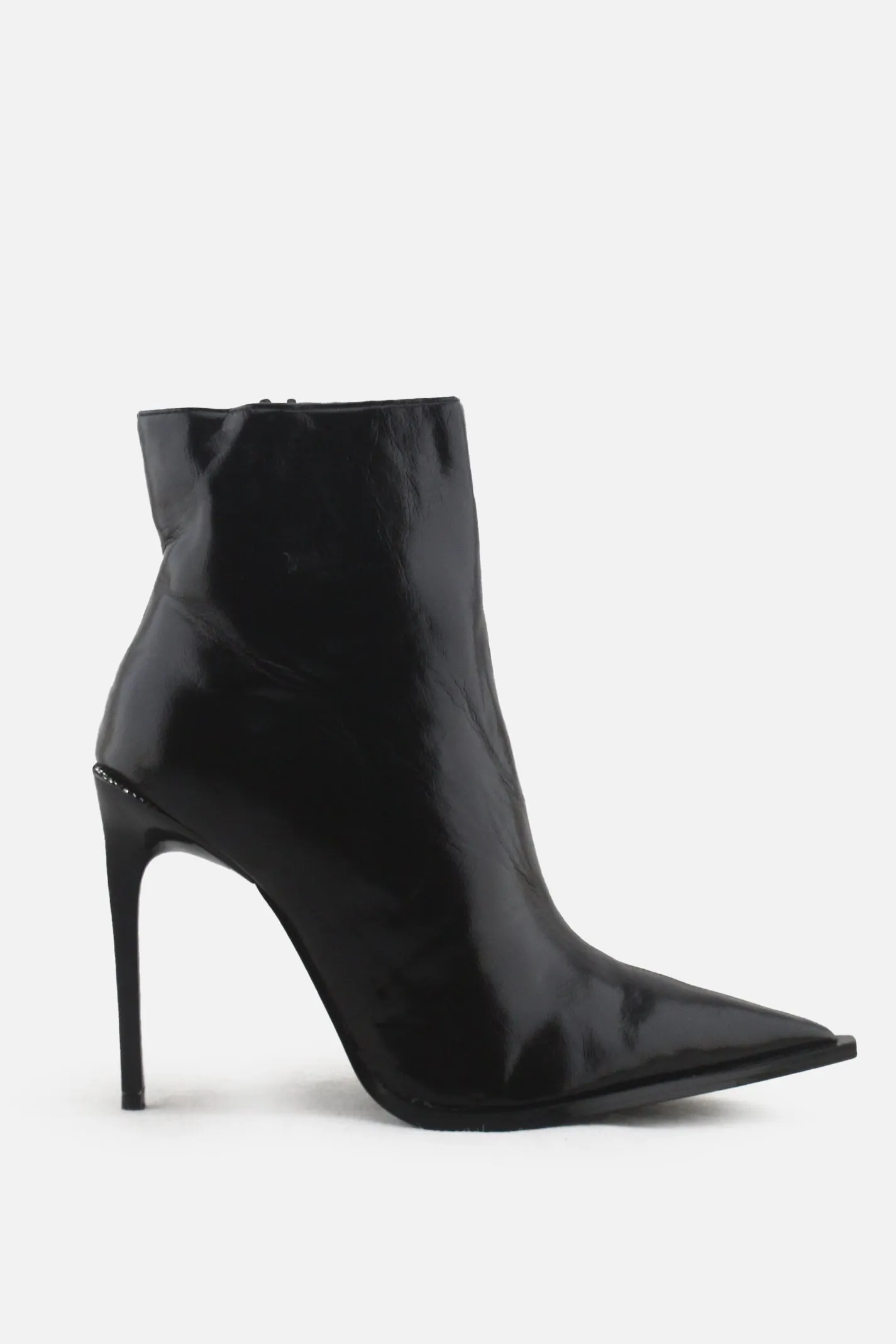 Zara Zipper Stilettos Heels Ankle Boots | 100% Synthetic Leather